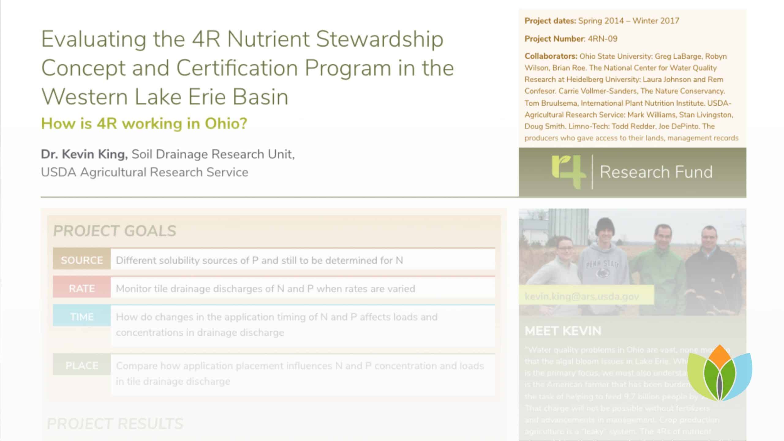 Evaluating the 4R Nutrient Stewardship Concept and Certification Program in the Western Lake Erie Basin