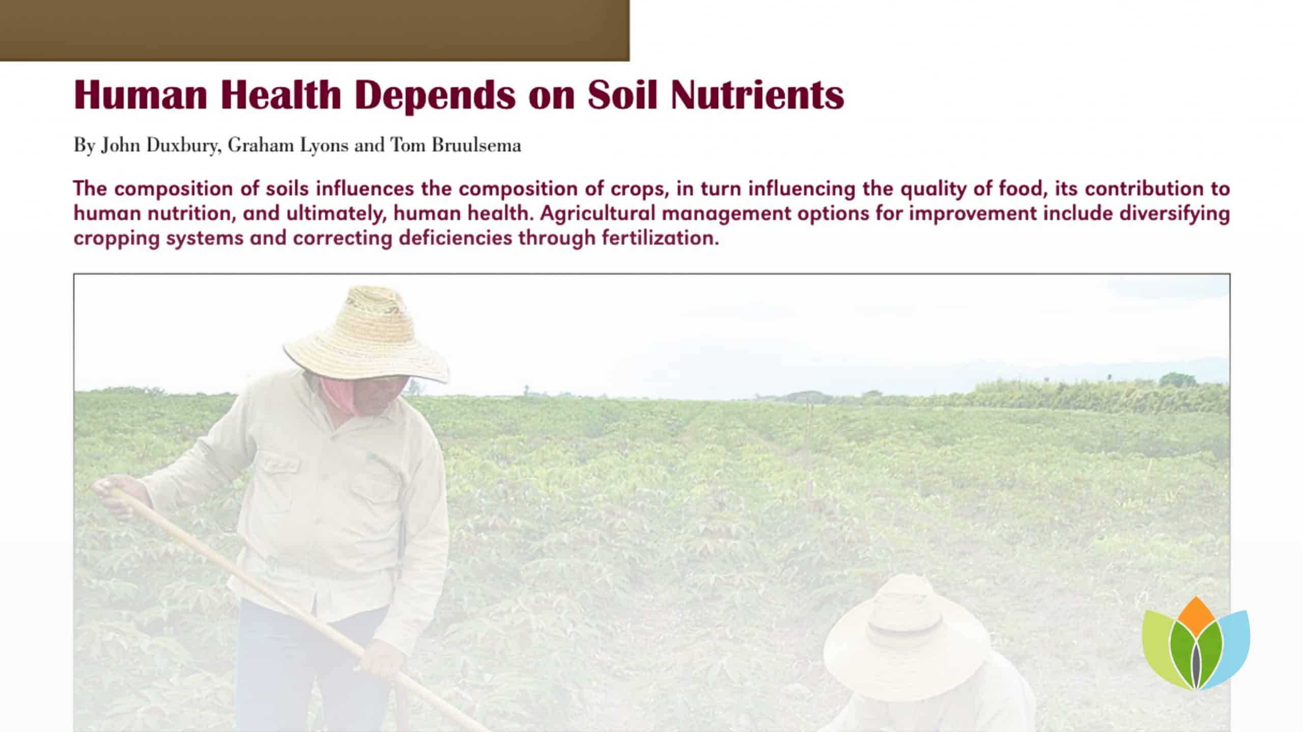 Human Health Depends on Soil Nutrients